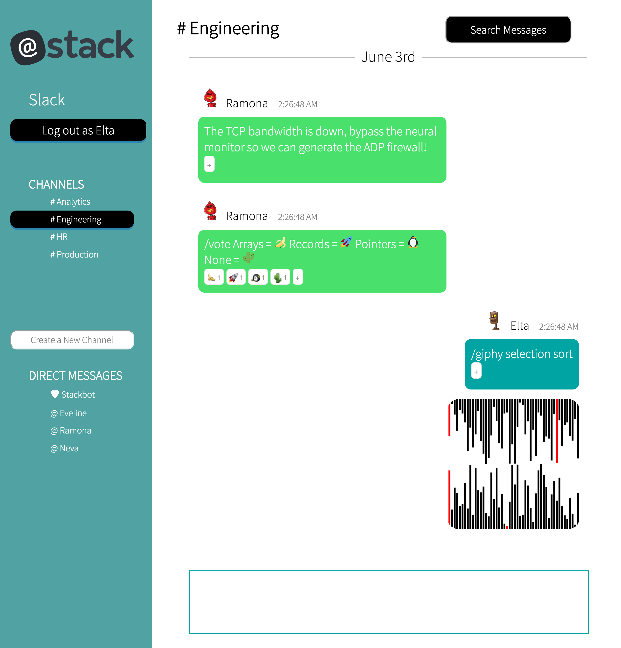 Stack: Realtime messaging app inspired by Slack